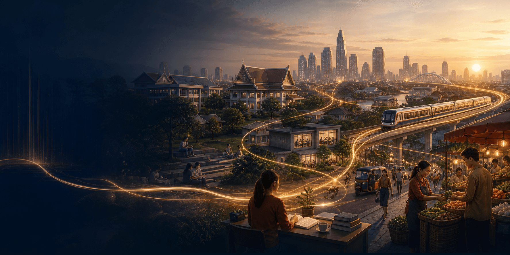 เมืองที่เชื่อมโยงการเรียนรู้ ชุมชน การเดินทาง และกิจกรรมทางเศรษฐกิจ